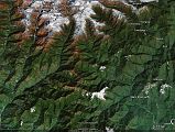 
Here is a Google Earth image of the first part of the Makalu trek from Tumlingtar (355m) to Mane Bhanjyang (1100m), Chichilla (1830m), Num (1500m), crossing the bridge over the Arun River (630m), ascending to Sedua (1460m), and on to Tashigaon (2160m), the last settlement in the valley. From Tashigaon, you climb in a lush cloud forest to the gateway into the Makalu-Barun National Park area at the top of the ridge (3190m), continue climbing to Kongma (3560m), and three passes including the Shipton La (4216m), before descending down to Mumbuk (3500m).

